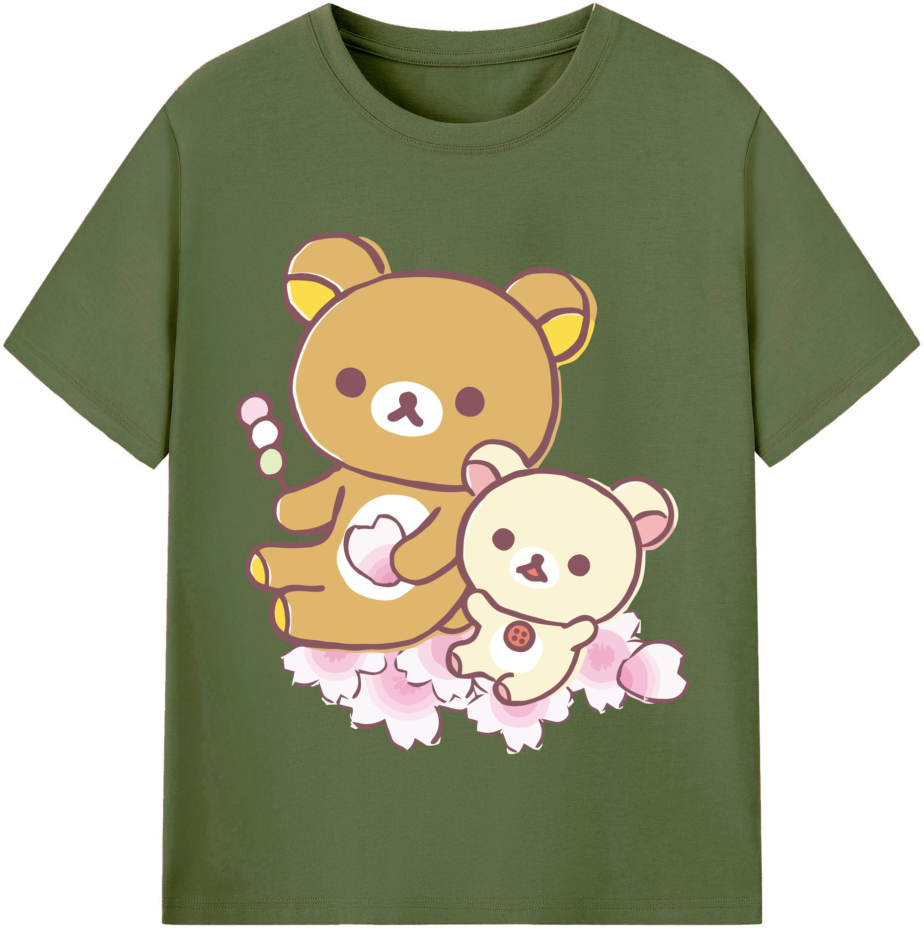 （画像用） リラックマ リラックマ キイロイトリ Rilakkuma Korilakkuma Kiiroitori 綿100％半袖Tシャツ（フロントプリント）